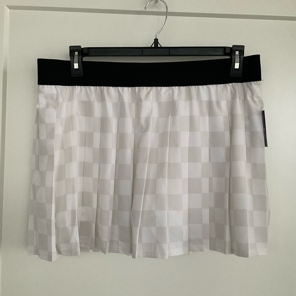 JoyLab Pleated Skirt Skort Sz XL White Checkered Shorts w Pockets NEW w TAGS - Picture 1 of 8